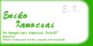 eniko kamocsai business card